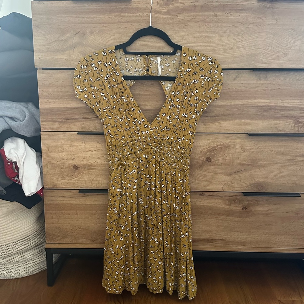 Free People Floral Mustard Dress